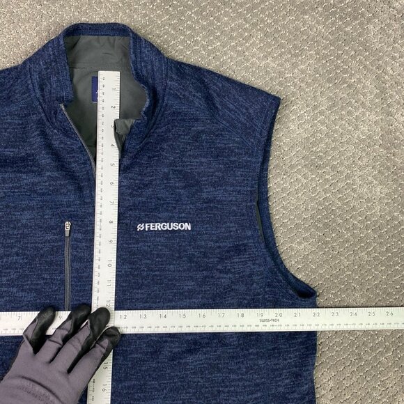 Johnnie-O Tahoe Fleece Vest Men's Medium Admiral Blue Full Zip JMVT1100 - Picture 11 of 14